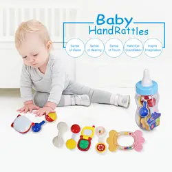 5 шт. весело красочные детские погремушки, игрушки набор Bell погремушки мяч руку с прорезывателем Пластик игрушка для малыша раннего