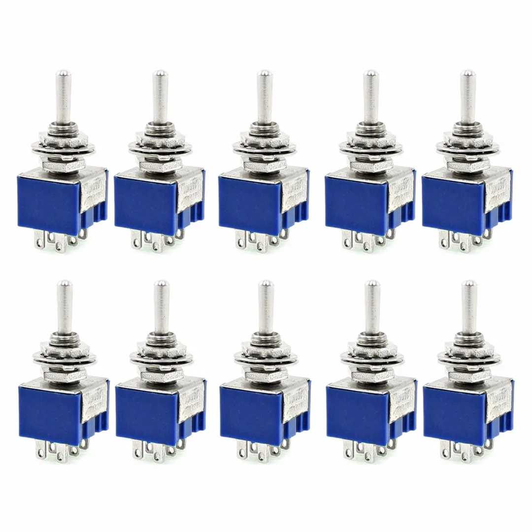 5pcs/10pcs DPDT Switch Latching ON-OFF-ON 3-Terminals Double Pole Dual Throw Toggle Switches 6A 125V AC 6 Pins Mayitr цена 5pcs/10pcs DPDT Switch Latching ON-OFF-ON 3-Terminals Double Pole Dual Throw Toggle Switches 6A 125V AC 6 Pins Mayitr цены онлайн