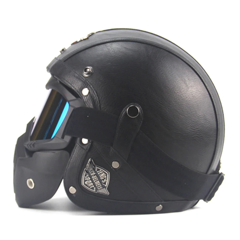 New Retro Vintage German Style Motorcycle Helmet 3/4 Open Face Helmet ...