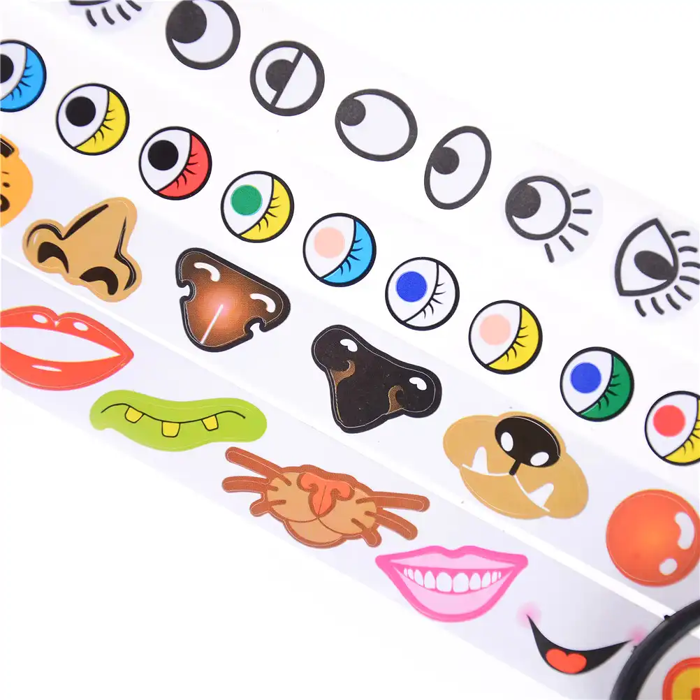 1 Roll Eye/Nose/Mouth Self adhesive Paper Stickers Roll Kids Stickers
