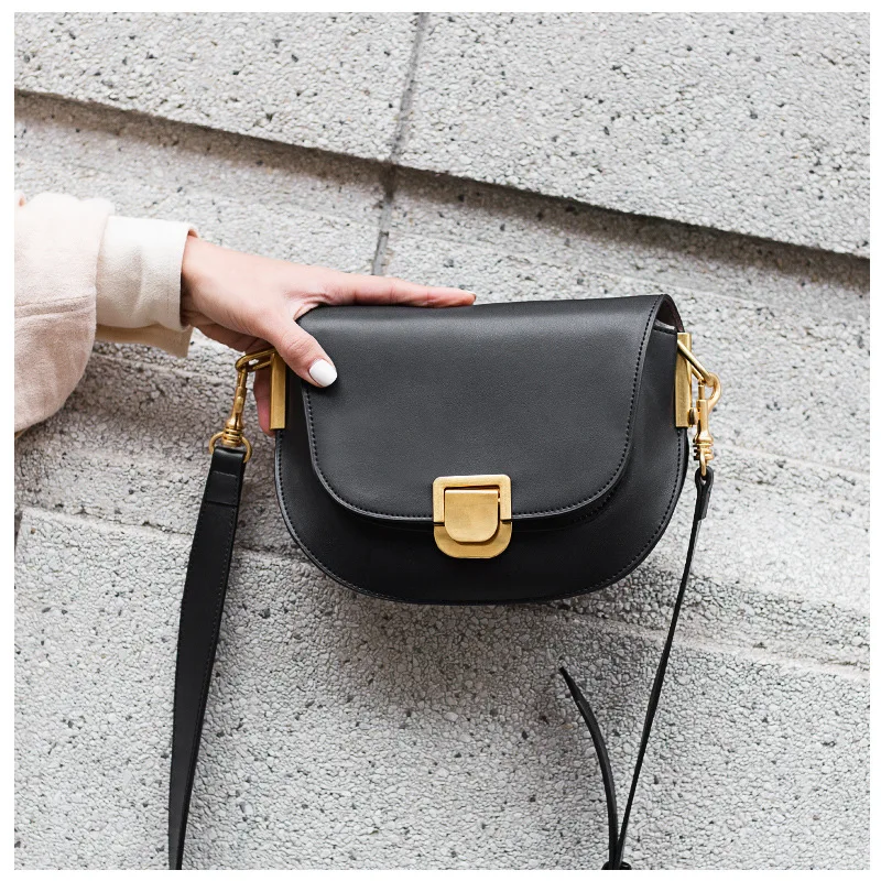 

New Saddle Bag Genuine Leather Women Designer Shoulder Flap Bag Luxury Purses Female Crossbody Bag bolsa Fashion Handbags