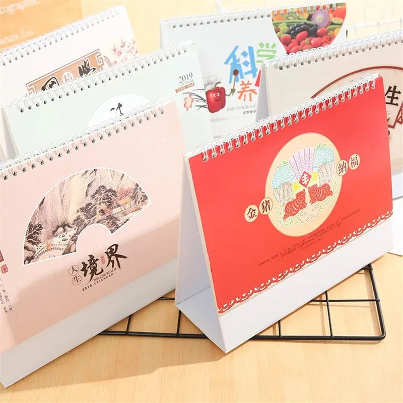 

Chinese Literature Calendar Card UV Calendar Wholesale carft paper calendar 2019 table wood advent calendar