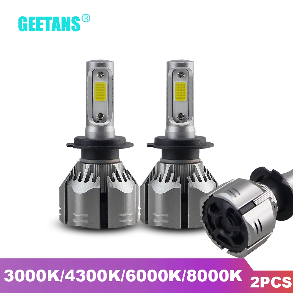 Светодиодная фара GEETANS 2X 3000K H7 H4 H11 H1 H8 H9 H3 9005 9006 9007 9008 9012 880 881 H27 светодиодный фонарь