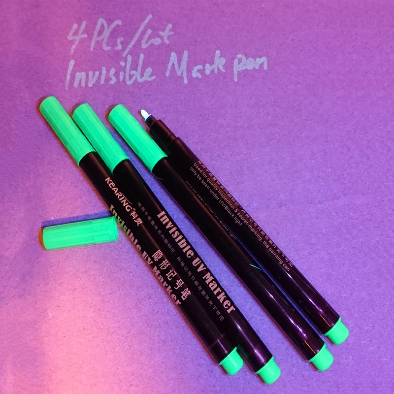 

Invisible UV Reactive pen ,permanent ink ,colorless in the day light and UV & black light reactive mark pen