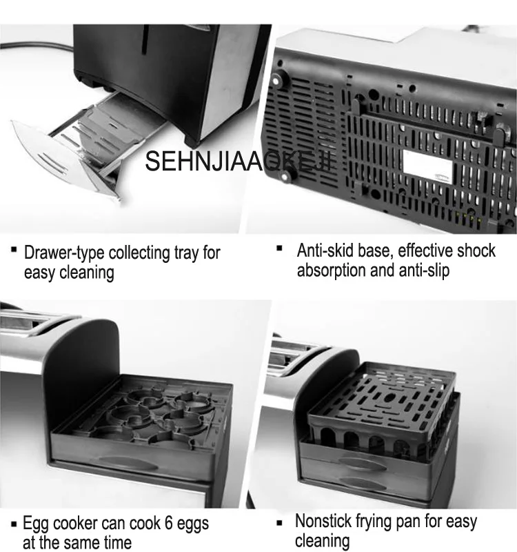 Домашний тостер для хлеба, тостер для завтрака, машина для приготовления на пару и кипячения, многофункциональная Паровая яичная машина из нержавеющей стали, 1 шт