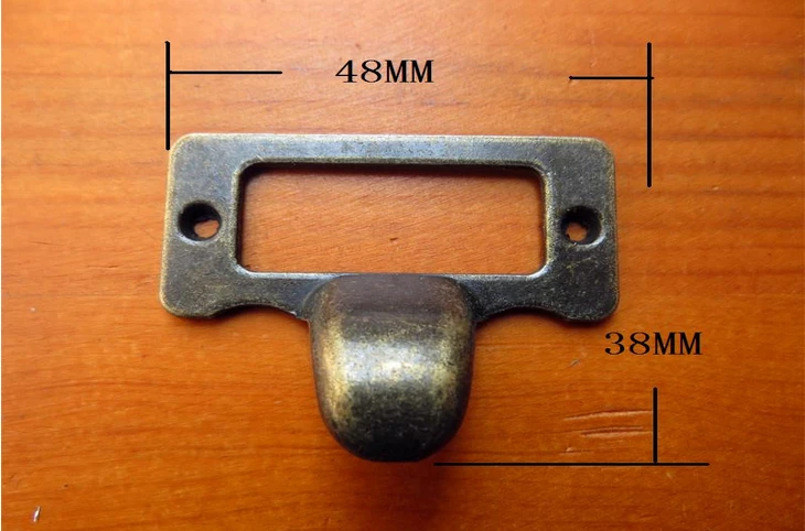 

30Pcs Antique finger label frame card holder pull handle for cabinet drawers box bin furniture 48*38mm