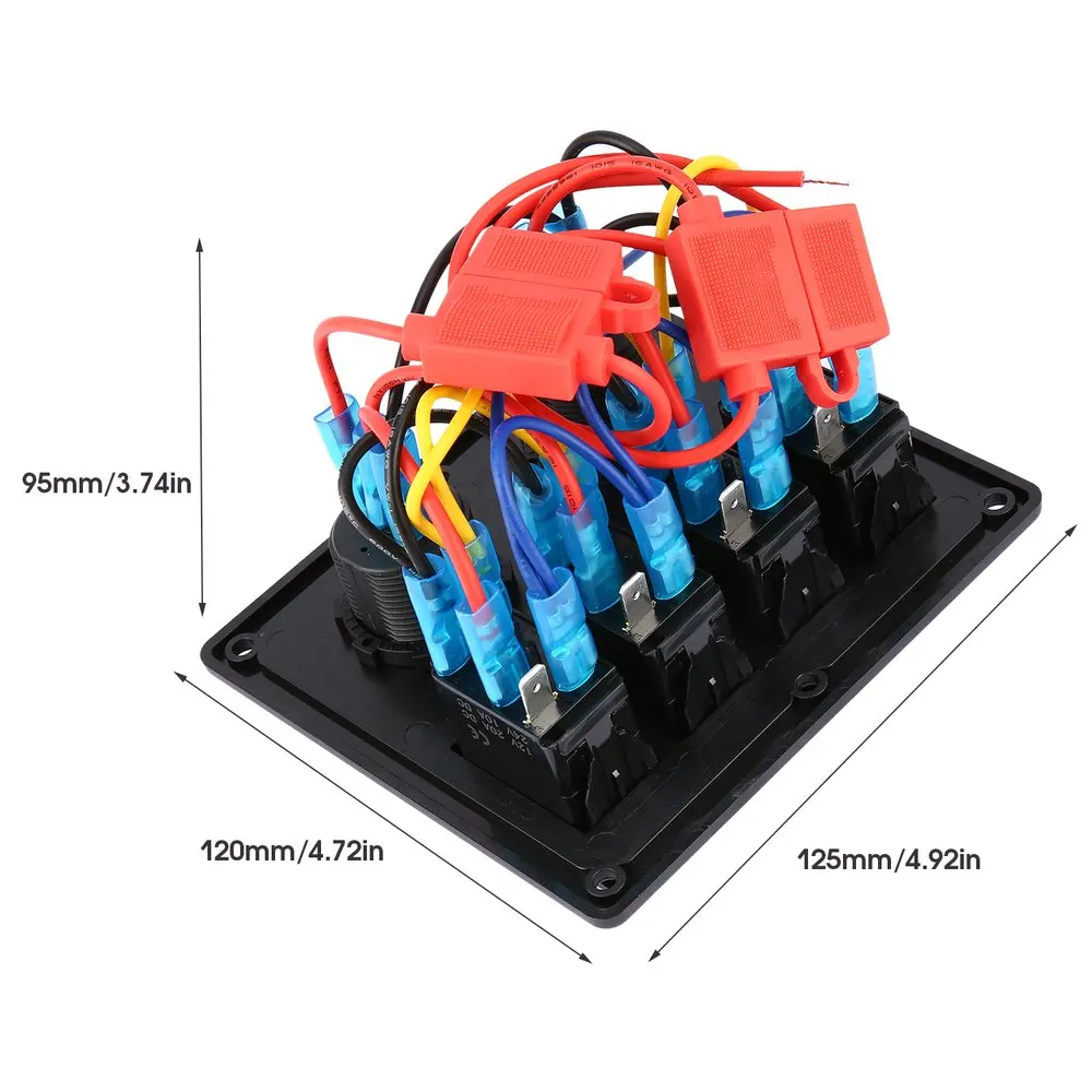 4 банда автомобильный МОРСКОЙ лодочный светодиодный кулисный переключатель панель Водонепроницаемый Автоматический выключатель с цифровым вольтметр двойной USB зарядное устройство