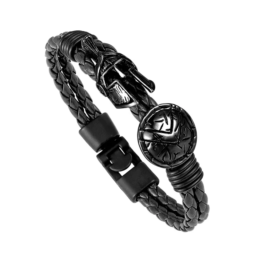 

Hot Retro Spartan Helmet Men Bracelet Europe Explosion Jewelry Fashion Bracelet Ladies Brave Knight Bracelet Fine Gift Pulseira