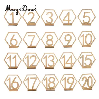 

MagiDeal Wooden Freestanding 1-20 Table Number Sign Stand Wedding Table Decoration