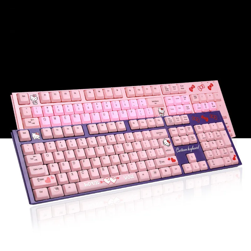 

Hello Kitty laptop computer keyboard cartoon cute pink USB wired KT cat keyboard gaming for girls teclado gamer