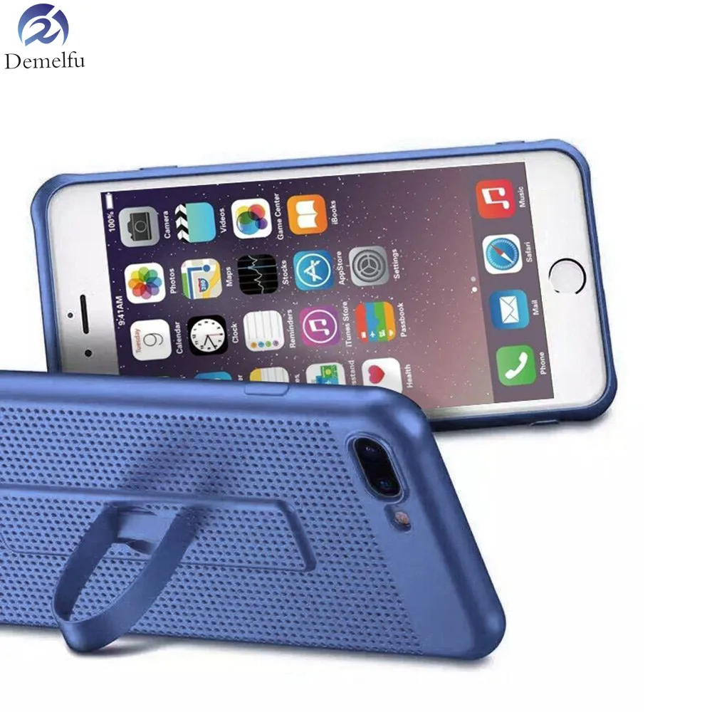 

Demelfu Phone Case For iPhone 7 8 6 6s Plus X 5 5s SE Heat Dissipation Breathing Case Cover with Ring kickstand Holder Fundas