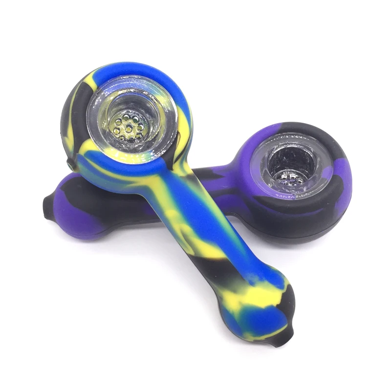 200pcs/lot Small Silicone Smoking Pipe, Silicone Dab Pipe, Silicone