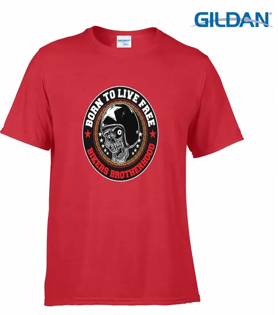 New Fashion Men Logo T Shirts bikers Brotherhood Mens Printed T Shirt Skull Text Biker Born Live 