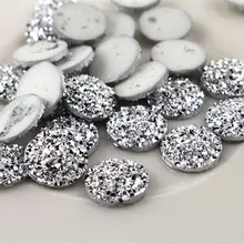 Новая мода 40 шт 12 мм серебристого цвета с плоской задней частью Кабошоны Камея G5-08