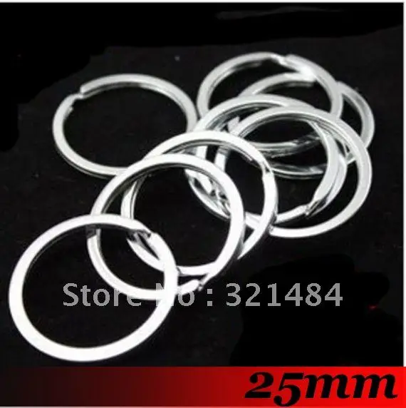 Free ship! 500piece 25mm Platinum Dull Silver Plated Tone Metal Swivel Split Key Ring Jewelry Bags&ampKey Chain Link Connector | Украшения