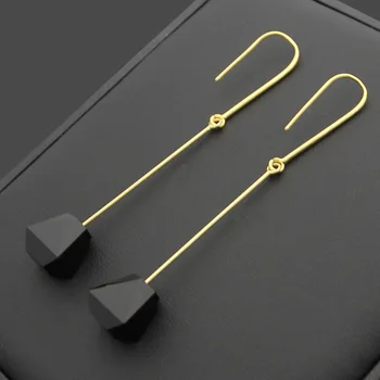

Bilincolor long fashion black drop earring for women earings fashion jewelry