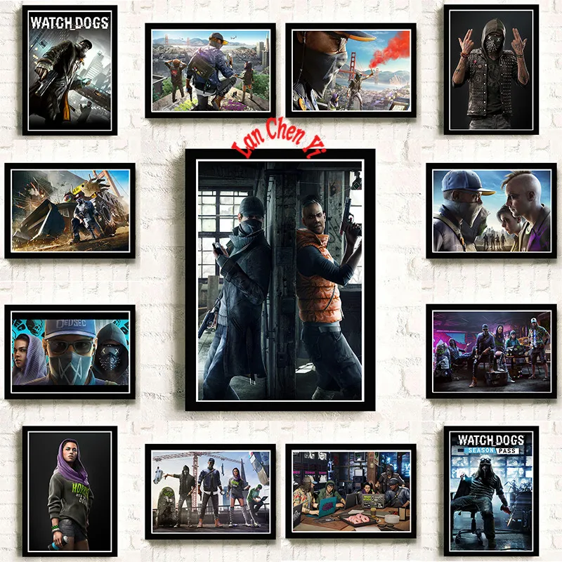 

Watch_Dogs 2 Coated paper posters Wall Stickers Home Decoration High Quality Prints