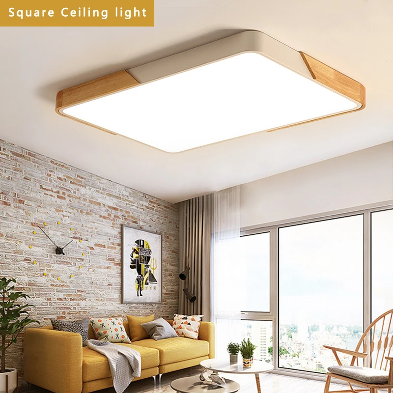 

Malaysia Wood Multiple Color Metal Square Led Ceiling Light 70W,42W.32W,22W,16W For Foyer, Bedroom Dinning Room