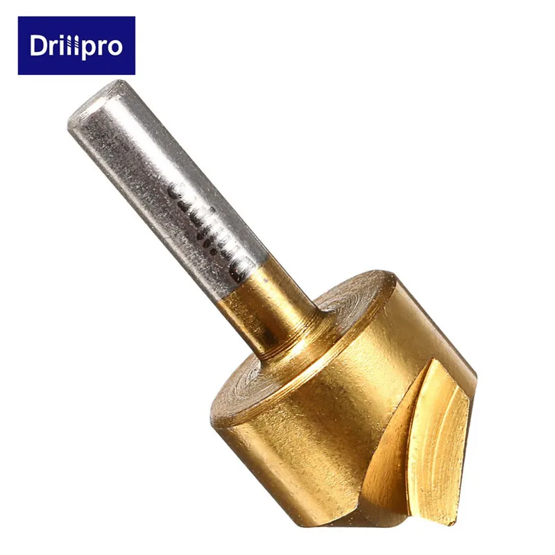 Drillpro 5 шт. Метрическая Зенковка сверло 90 градусов Одна Флейта кромка фаска 6 мм-19 мм Высокоуглеродистая сталь деревообрабатывающий инструмент