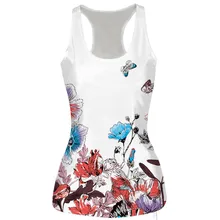 CHAMSGEND, женский 3D принт, без рукавов, круглый вырез, беговой жилет для йоги, Мягкий Топ для фитнеса, впитывающий пот, тонкая дышащая Спортивная футболка