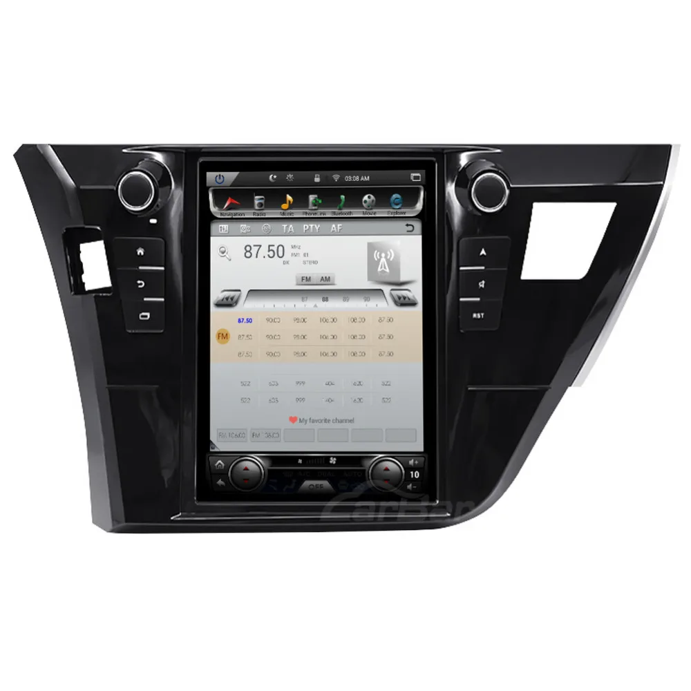 Discount 10" Vertical Screen Tesla Style 1024*768 Android Car DVD GPS Navigation Radio Audio Player for Toyota Corolla 2013-2017 Auto AC 2