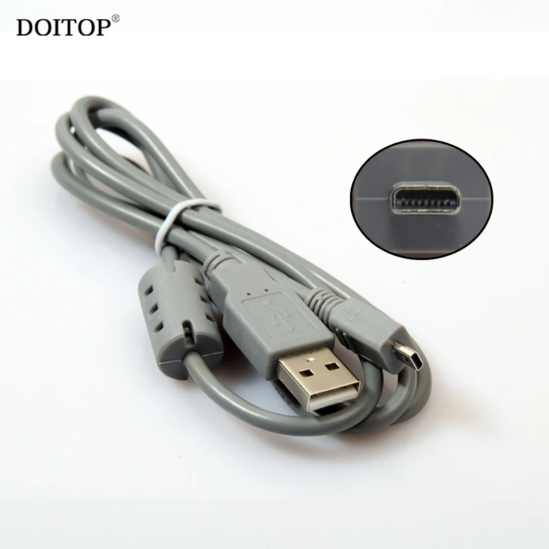 

DOITOP 1m USB Cable Mini 8 pin Digital Camera Power Data Cable with Magnetic Ring for Nikon Sony S650 S700 A350 W190 DSLR Camera