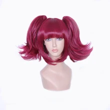 MCOSER 35 см короткий синтетический красный косплей костюм два хвоста парик Высокая температура волокна волос WIG-034A