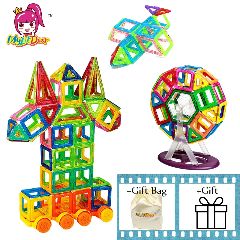 

181pcs/lot Magnetic Models Building Blocks Toys DIY 3D Magnetic Designer Learning Educational Bricks Kids Toys With Gifts