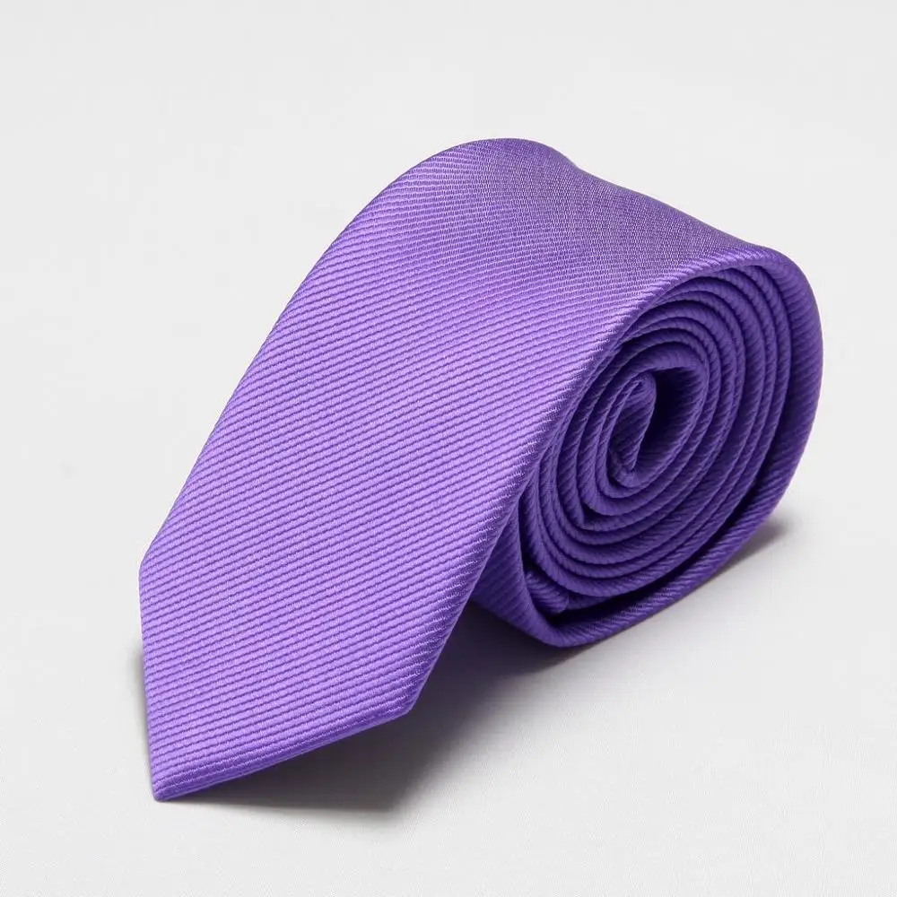 Модный Узкий галстук для мужчин, Свадебный тонкий галстук 6 см ширина 19 цветов - Цвет: Фиолетовый