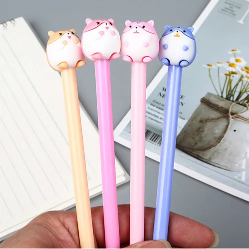 

60pcs kawaii gel ink pen lot mixed cartoon hamster pens for school office supplies korean cute stationery kids students caneta