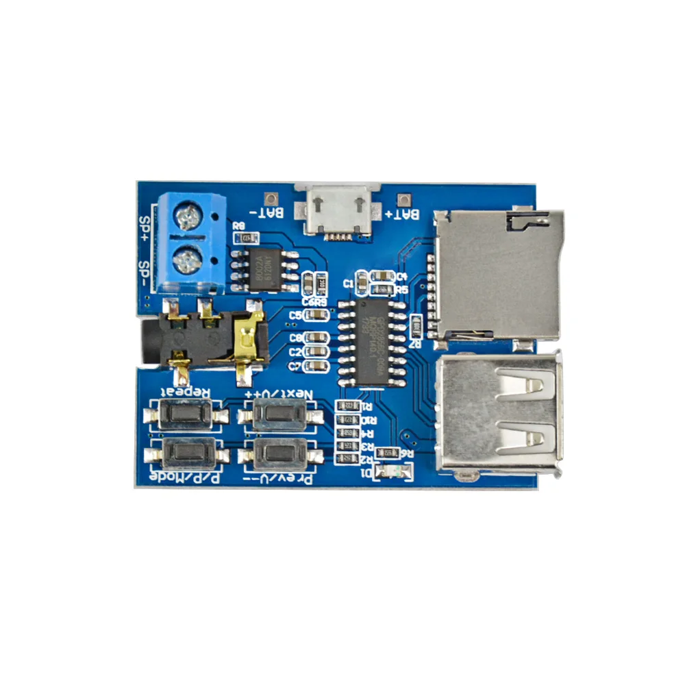 AIYIMA Built in 2W Monaural Amplifier MP3 Lossless Decoding Module TF Card U Disk MP3 Player Decoder Module