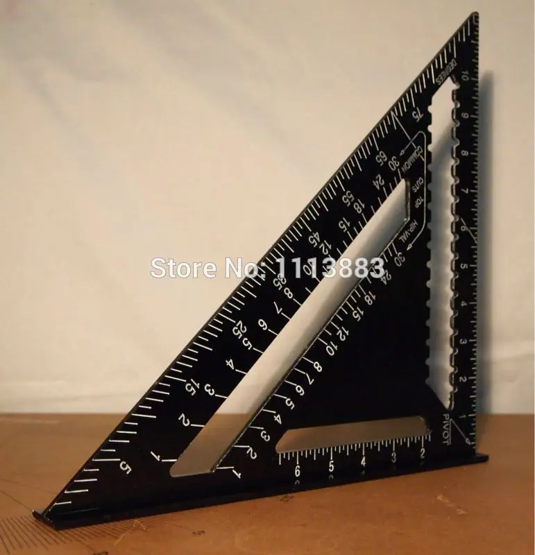 Aluminum Alloy Speed Square Quick Roofing Rafter Triangle Ruler Guide P9G0 