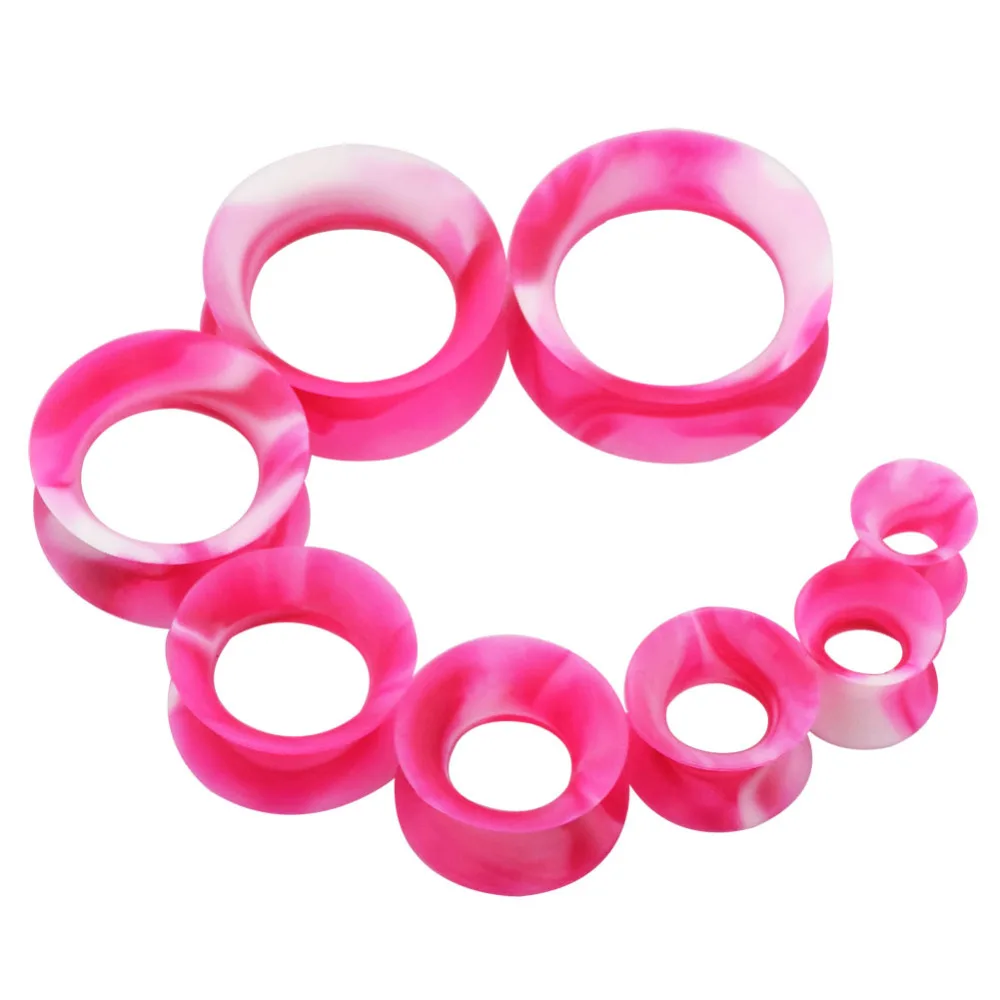 1 Pair gauges 6mm 20mm Silicone double flare ear plug tunnel stretcher