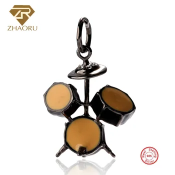 

Zhaoru 925 Sterling Silver Enamal Pendant Charm Fit Bracelet & Bangle & Necklace DIY Fine Jewelry Charm None stone