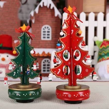 Red Green Xmas Tree Music Box New Year Gift Box Rotating Christmas Tree Christmas Gift for Child Friend Adornos Navidad