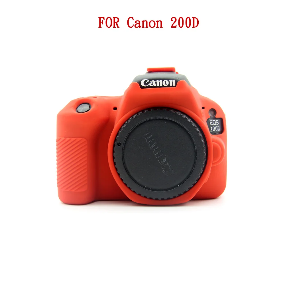 Silicone Rubber Camera Case Bags Detachable Protective for Canon EOS 5D4 5D Mark IV 200D 1500D 1300D 6D Mark II 77D Body Cover - Цвет: 200D Red