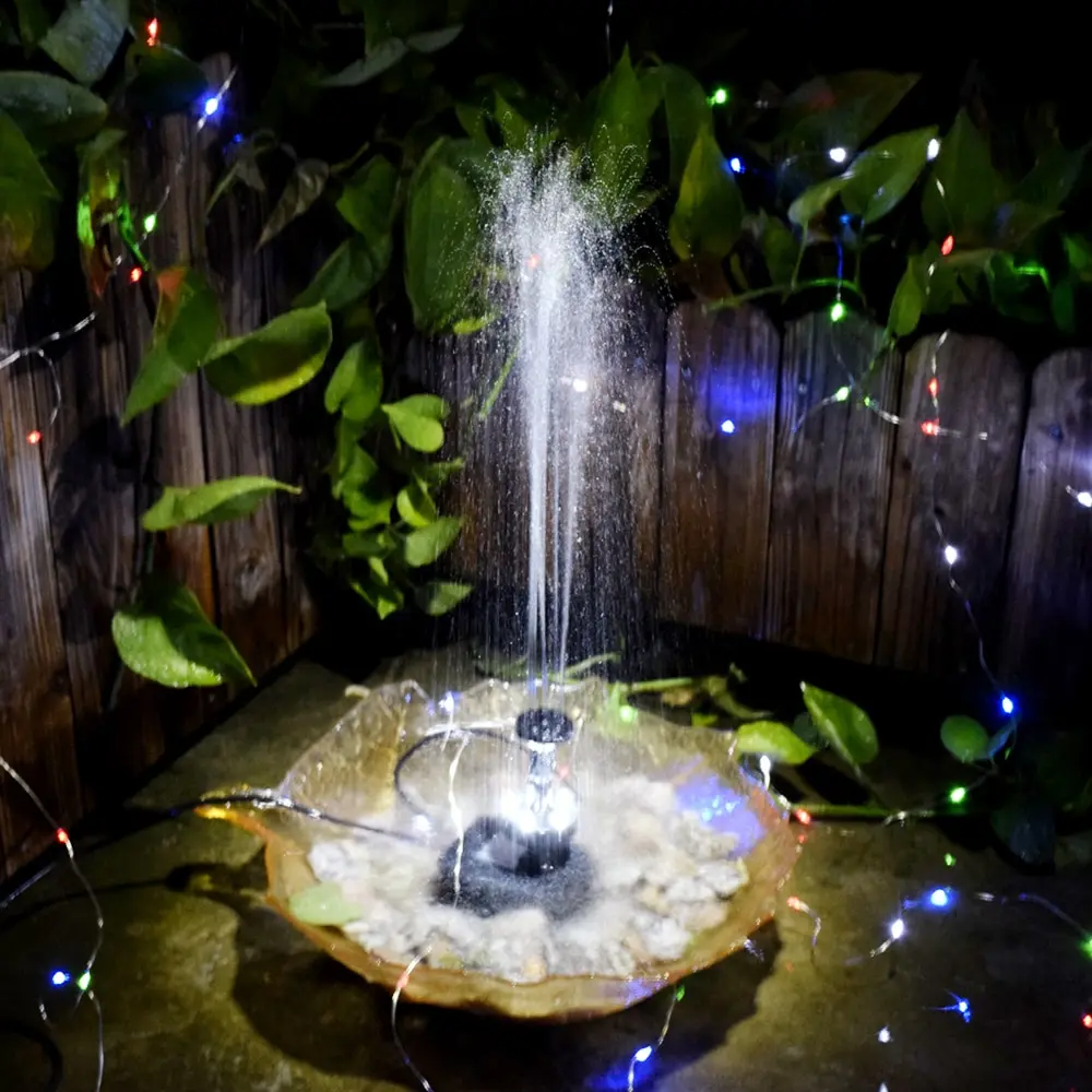 

12V 5W Solar Power Brushless Water Pump Built-in Storage Battery Remote Control Submersible LED Pump Fountain for Garden Pond