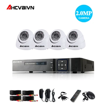 

AHCVBIVN 3000TVL 1080P HD indoor Home Security Camera System 4CH 1080N HDMI DVR CCTV Video Surveillance Kit AHD Camera Set