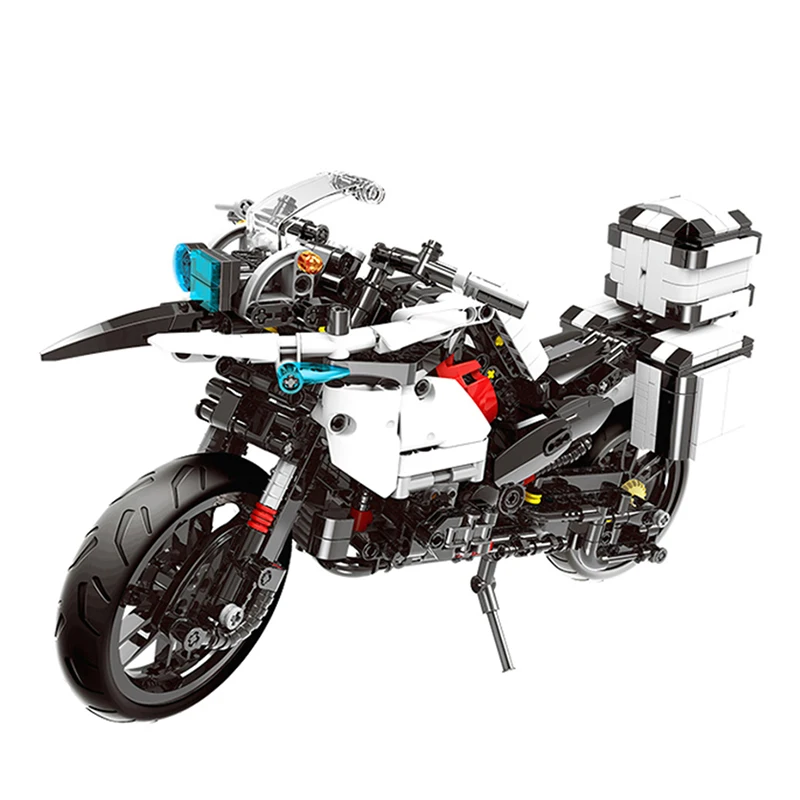 

DIY 1075pcs Thchnic Motor Brinquedo Patrol Motorcycle Set Building Blocks Car Toys for Children Gifts