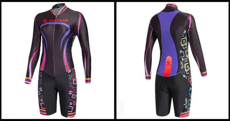 Malciklo Pro Team триатлон костюм женский с длинным рукавом Велоспорт одежда Skinsuit Майо Велоспорт Джерси Ropa ciclismo гелевая подкладка