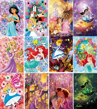 

5d diy full drill Daimond Painting kits cartoon gril Animation Fairy princess Rhinestone paintings 3d diamond embroidery mermaid
