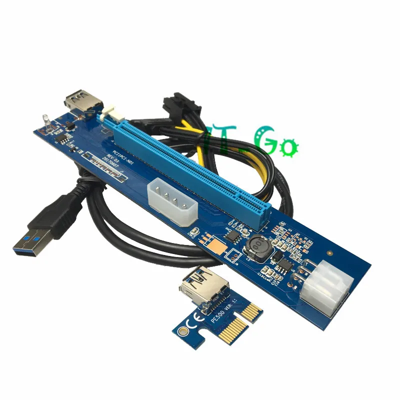 PCI E PCI Express 1x To 16x riser Card PCIE Riser x1 to x16 with 60cm USB 3.0 Cable for bitcoin ...