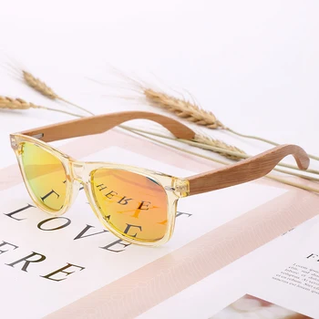 

BerWer Bamboo legs Men's Sunglasses Men Polarized Coating Mirror Glasses oculos Male Eyewear Accessories For Men