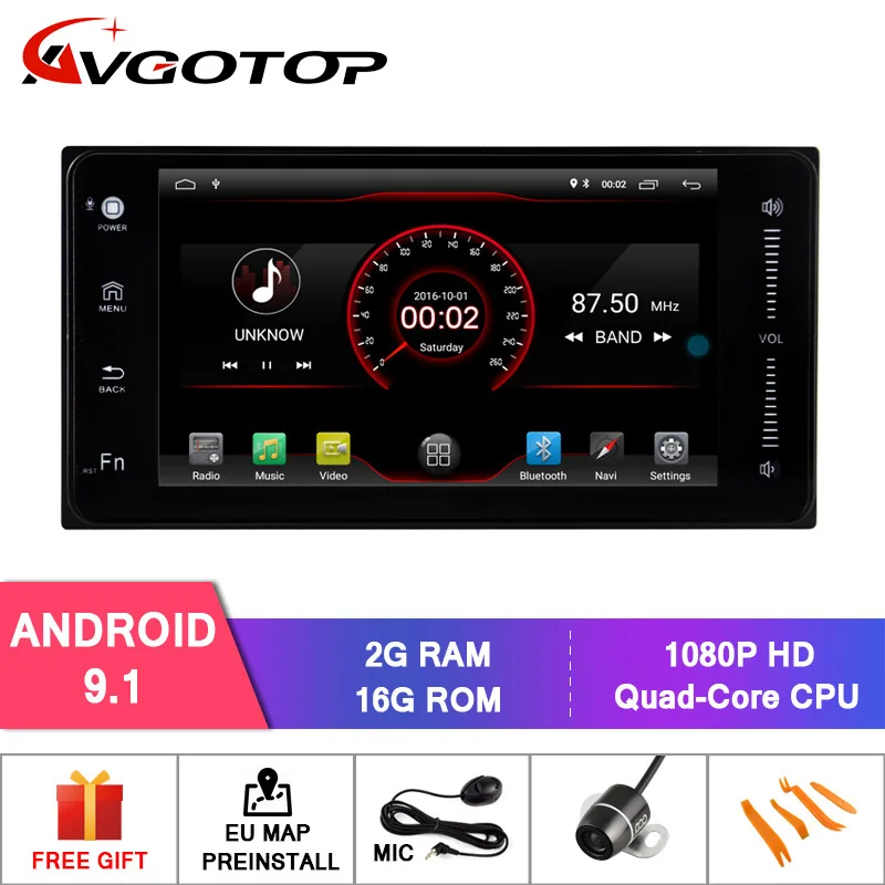 

PROMOTION AVGOTOP Android 9 Bluetooth GPS Car DVD Player Multimedia For TOYOTA COROLLA HILUX 2G 16G Vehicle Radio