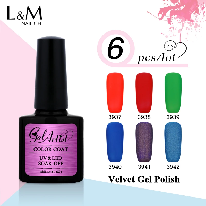 6 шт. бархатный матовый Гель-лак Gelartist 48 цветов на выбор Профессиональная УФ-лампа