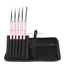 Высокое качество краски кисти для ногтей Акриловые акварельные кисти 854 5 шт набор Колонок Волосы металлическая ручка