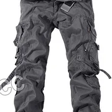 Cargo Pant New Men's Cargo Pants army green grey black big pockets decoration Casual easy wash male autumn pants Free shipping