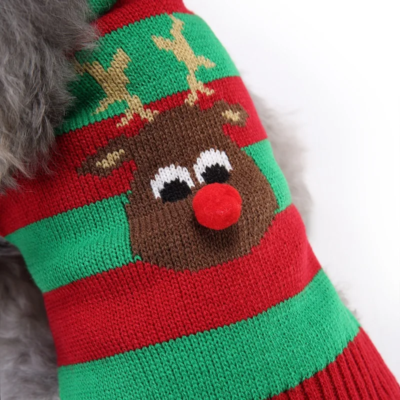 Собака, кошка рождественских оленей костюм одежда свитер малого большой собаки золотистый ретривер собака крючком вязать свитер Одежда