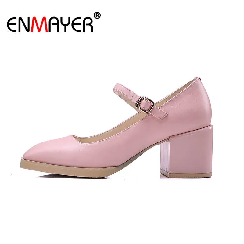 Buy ENMAYER Mary Janes Buckle Strap Sweet Pink Thick