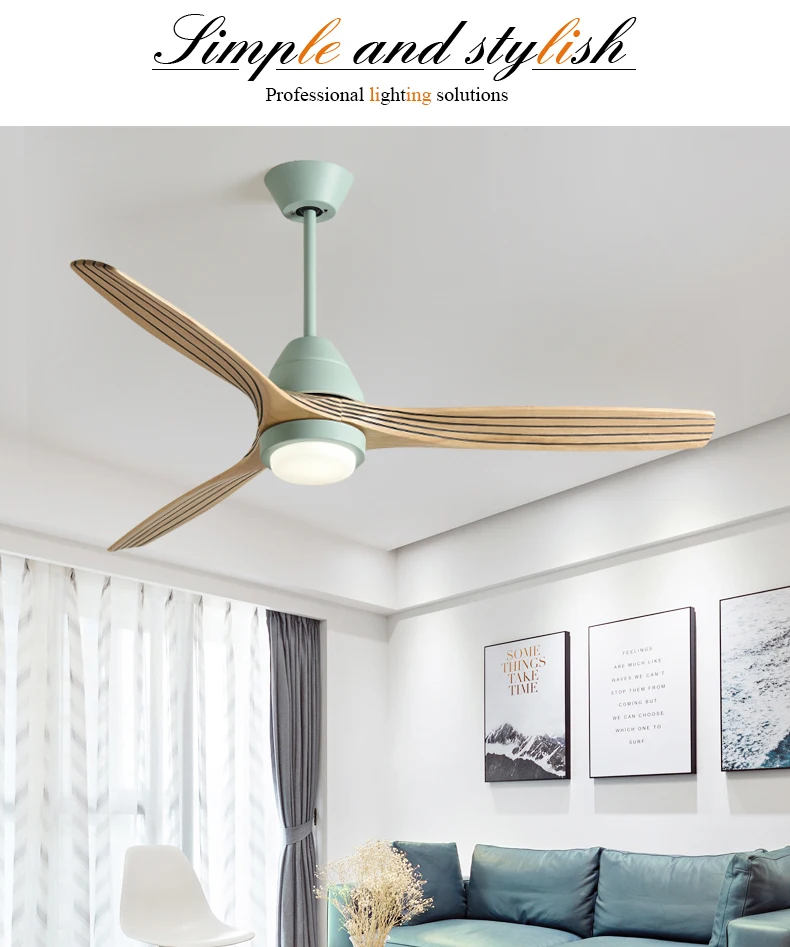 Ventilador de Teto com Luz Lâmpadas para Sala Moderno Polegada Criativo Ventilador Teto Jantar Quarto Restaurante Madeira Luz 4 Cor 52 12 Ventiladores de teto